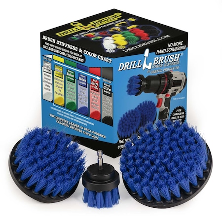Drill Brush Power Scrubber By Useful Products 5 in W 5 in L Brush, Blue B-S-542-QC-DB